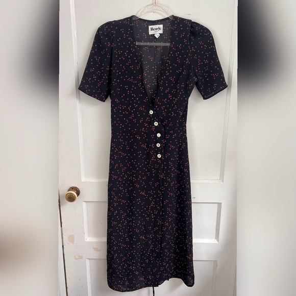 Rouje Gabin Wrap Mini Dress in Bordeaux Selena Gomez Size 2 - Picture 2 of 8